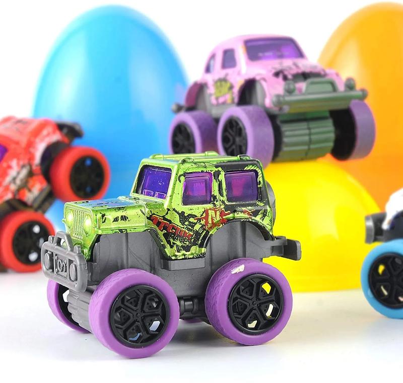 PlayHaven™ 12pcs Easter Eggs Packed With Pull Back Monster Trucks