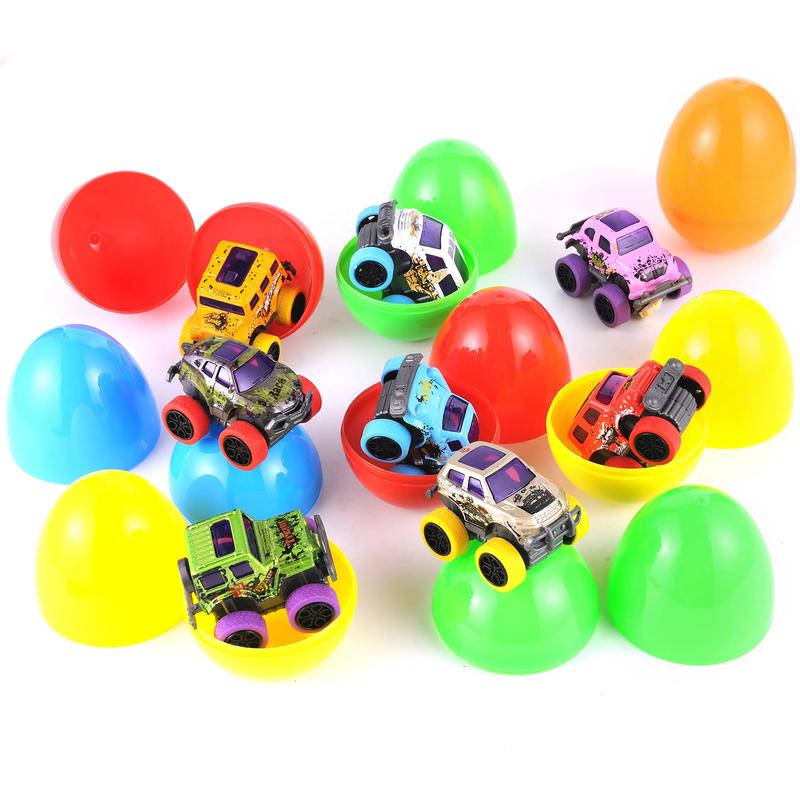 PlayHaven™ 12pcs Easter Eggs Packed With Pull Back Monster Trucks
